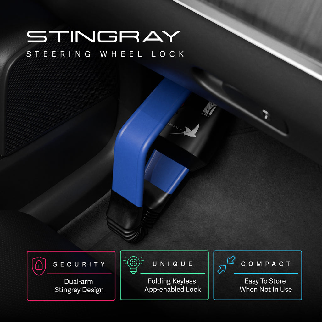 Stingray Keyless App-Enabled Anti-Theft Steering Wheel Lock – Gold Sold Secure & Police Approved