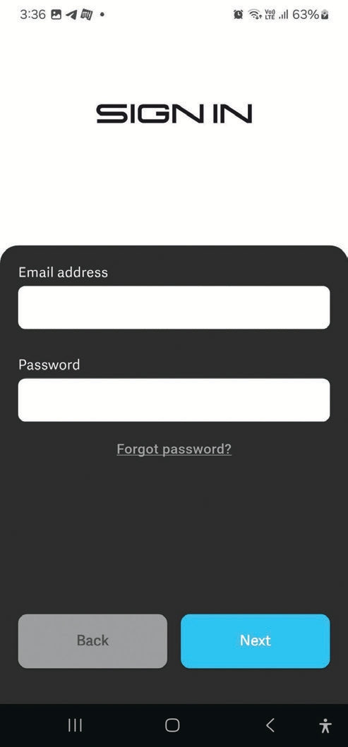 PRISM app device screen