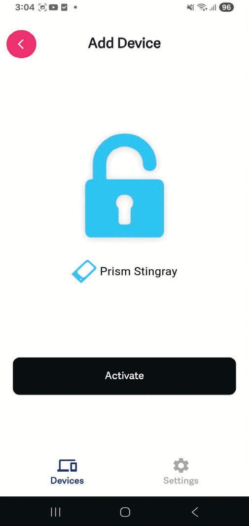 PRISM app screen